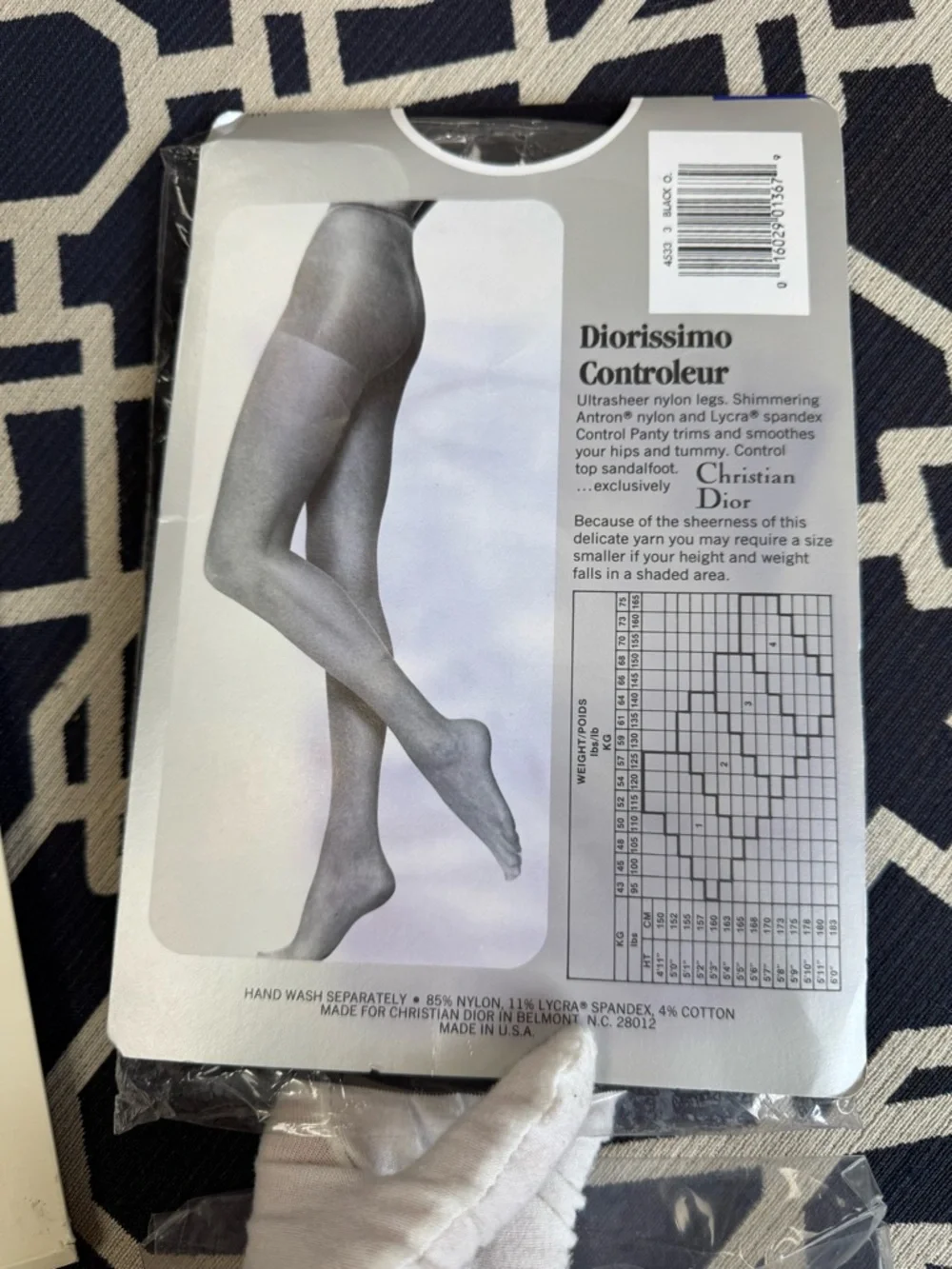 4 pairs Tights Bundle Donna Karan Christian Dior Calvin Klein Medium B Size 3